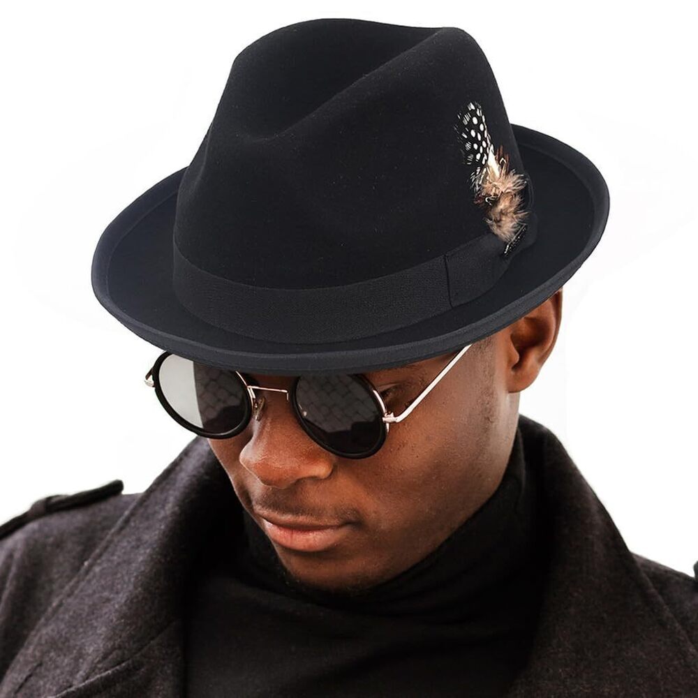 4572 Wool Fedora Hats Short Brim Felt Bowler Hat